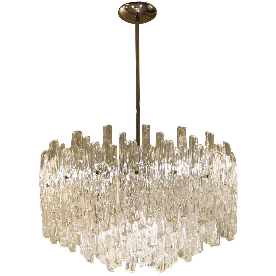 Massive 4 Tier Kalmar Style Lucite Ice Chandelier