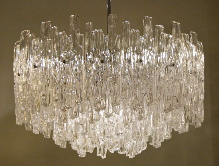 Mid-Century Modern Massive 4 Tier Kalmar Style Lucite Ice Chandelier