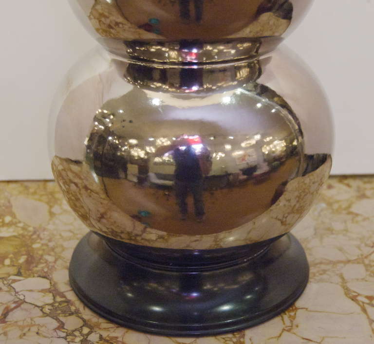 20th Century Glaze Ceramic Stacked Ball Table Lamp For Sale