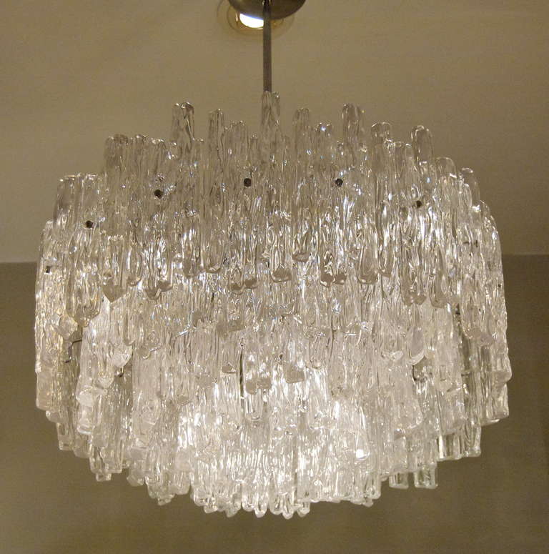 German Massive 4 Tier Kalmar Style Lucite Ice Chandelier