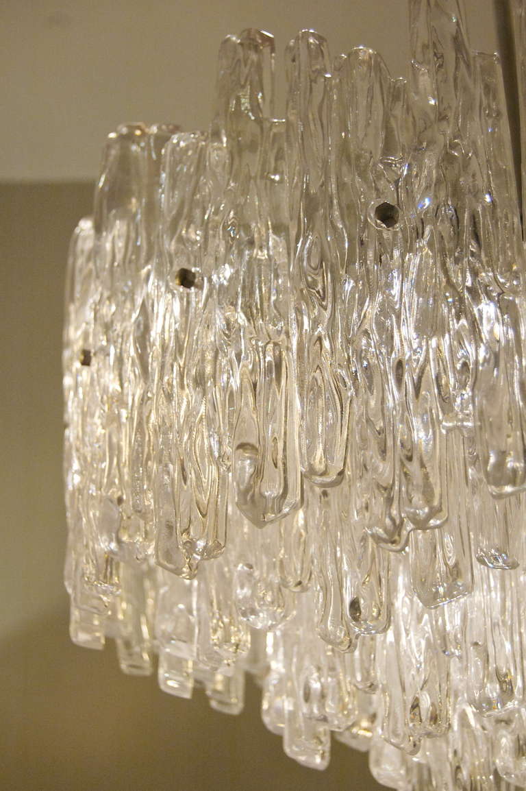 Massive 4 Tier Kalmar Style Lucite Ice Chandelier In Excellent Condition In Stamford, CT