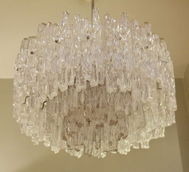 Massive 4 Tier Kalmar Style Lucite Ice Chandelier 1