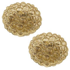 Pair of Austrian Bubble Flush Mount Light