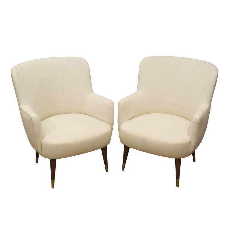 Pair of Petite Italian Fireside or Lounge Chairs at 1stdibs