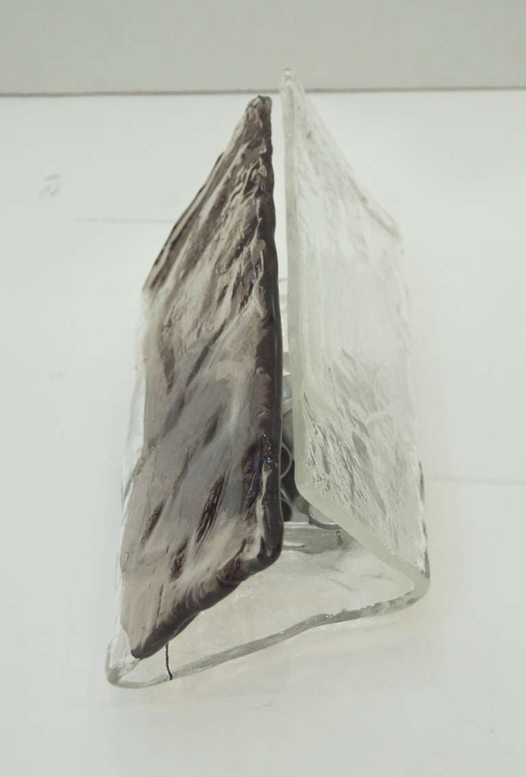 Pair of Kalmar Angular Smoke Glass Sconces 1