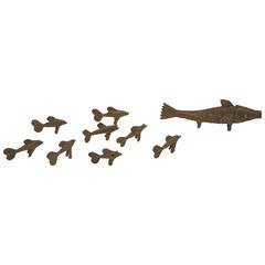 Bronze School of Walking Carp