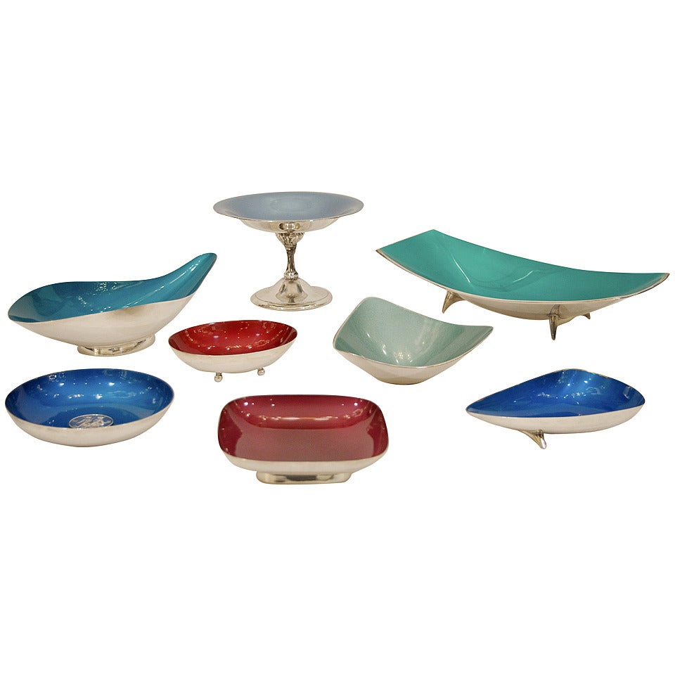 Reed & Barton Color-Glaze Silverplate Bowls For Sale