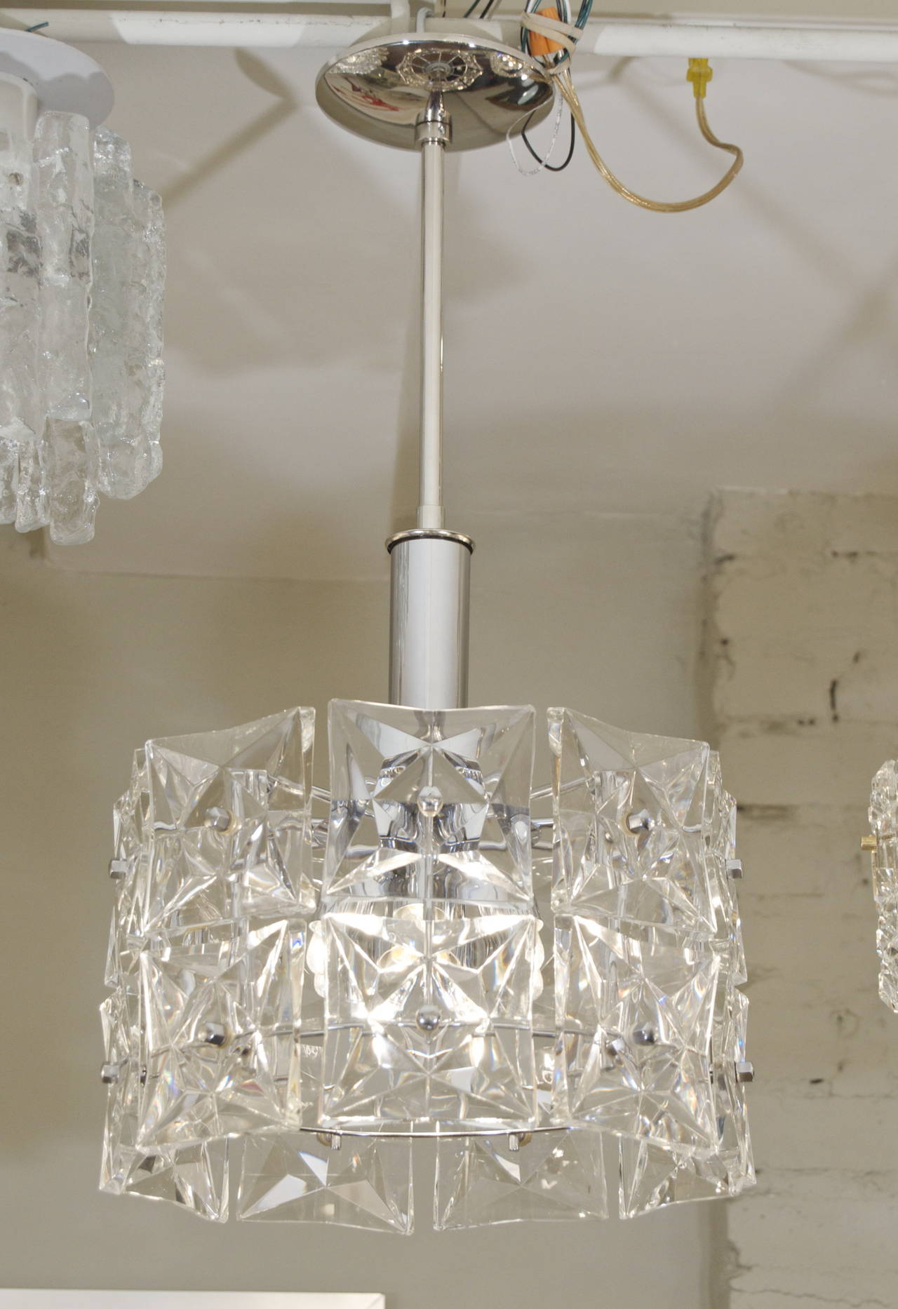 Dramatic Two-Tier Kinkeldey Chandelier with Square Crystals