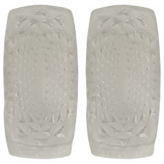 Pair of Petite Faceted Glass Sconces