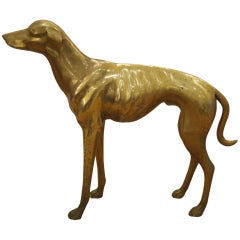 Large Brass Whippet or Greyhound