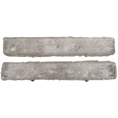 Pair Of Kalmar Ice Glass Tube Vanity Sconces