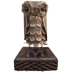 Brutalist Jere-style Owl Scuplture
