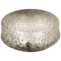 Round Ice Glass Flush mount with Mottled Surface