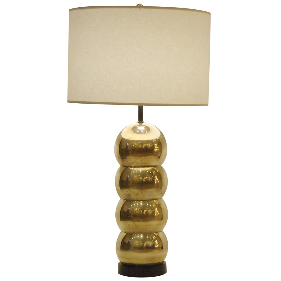 Kovacs Style Stacked Brass Orb Table Lamp