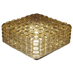 Austrian Amber Bubble Grid Pattern Ceiling Light