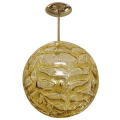 Giant Doria Amber Tone Globe Pendant