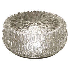 Large Vintage Austrian Clear Oval Patterned Flush Light