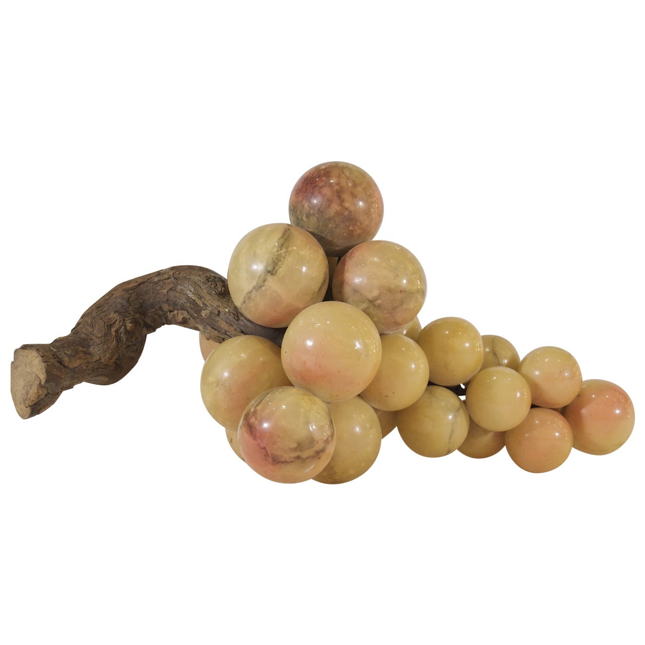 Well-Formed Stone Grapes with Wood Stem
