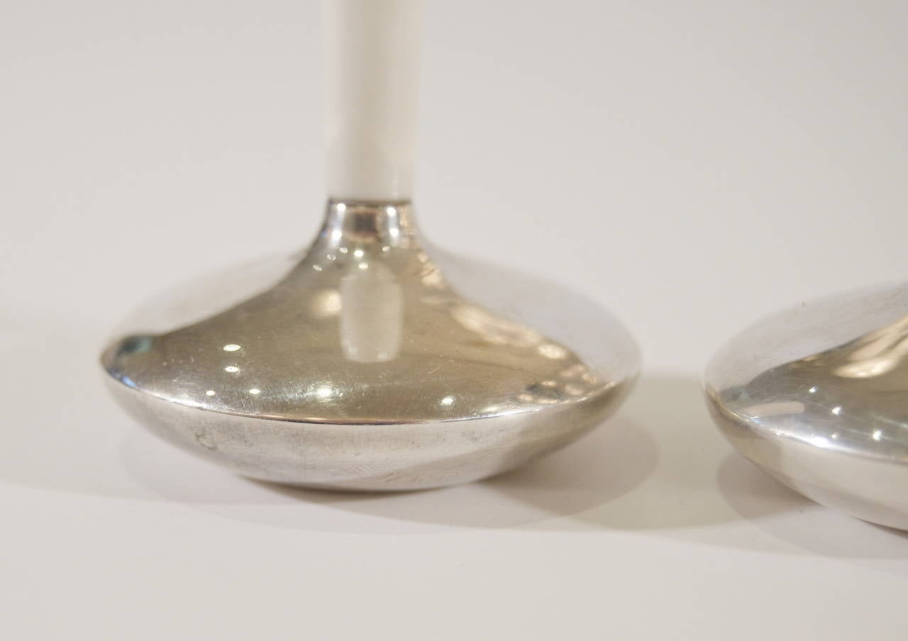 Bakelite Unusual Silverplate Salt & Pepper Shakers by Cohr
