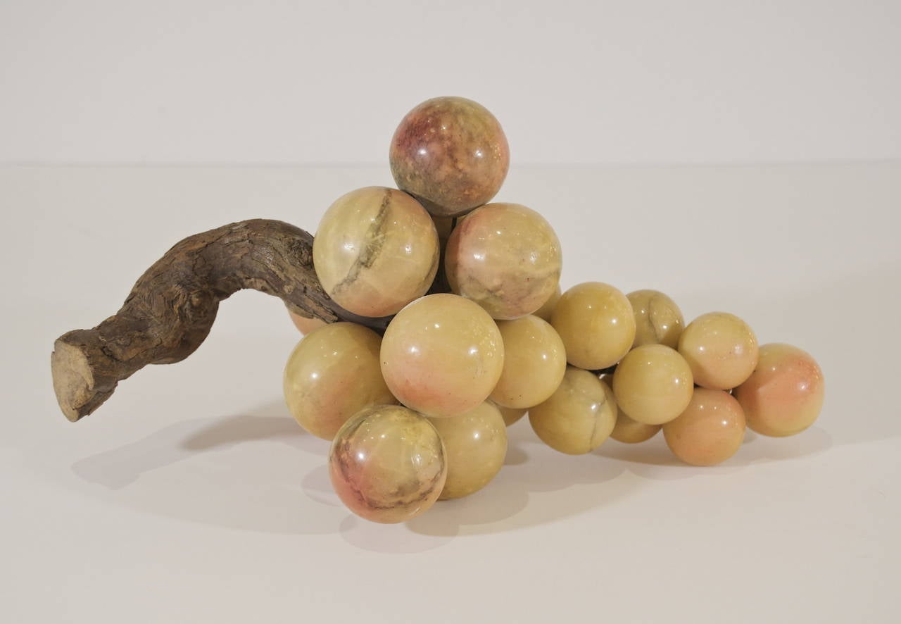 Italian Well-Formed Stone Grapes with Wood Stem