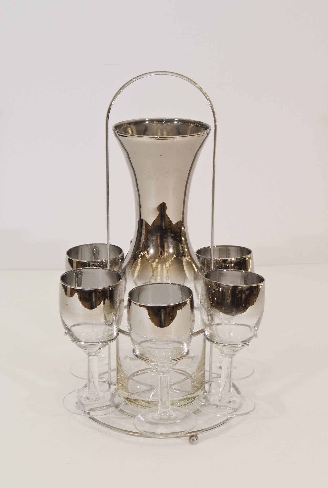 Queens Lusterware Wine/Cordial Decanter and Glasses Set at 1stDibs