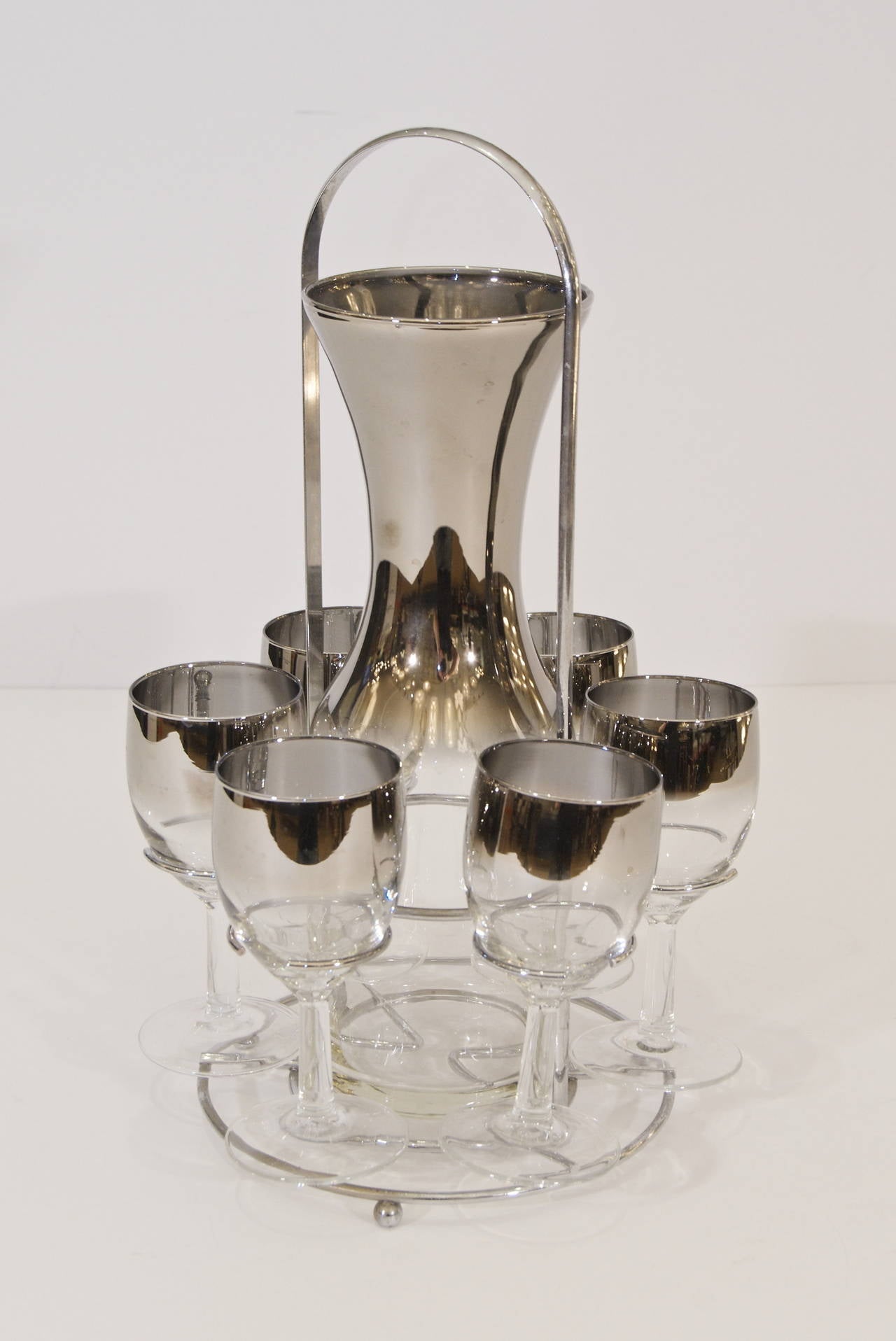 Queens Lusterware Wine/Cordial Decanter and Glasses Set at 1stDibs