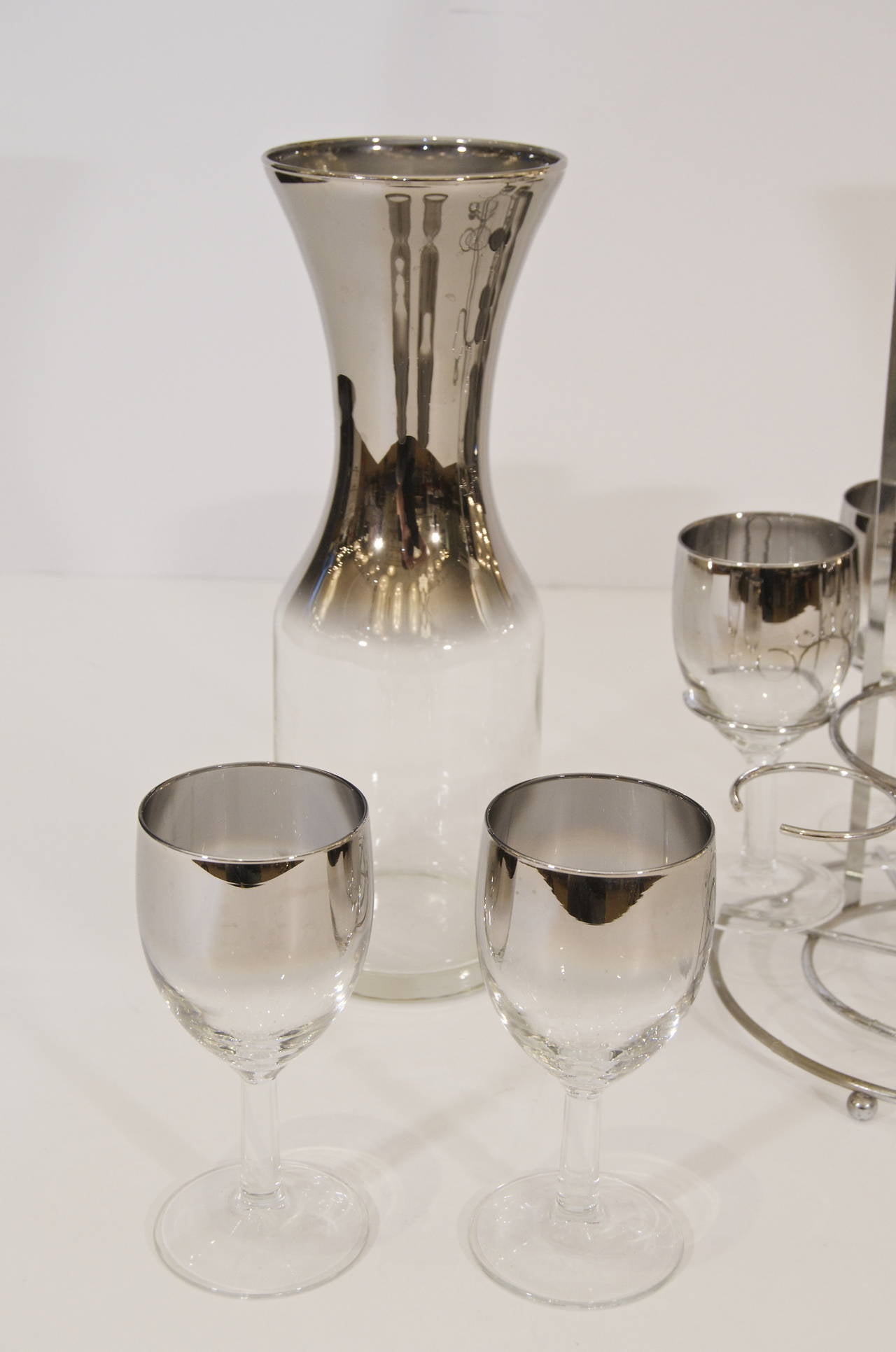Queens Lusterware Wine/Cordial Decanter and Glasses Set at 1stDibs
