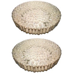 Pair of Large Round Bubble Ceiling Lights Flush Mount