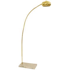 Brass Arc Lamp with Marble Base