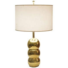 George Kovacs Stacked Ball Lamp in Unusual Brass Tone