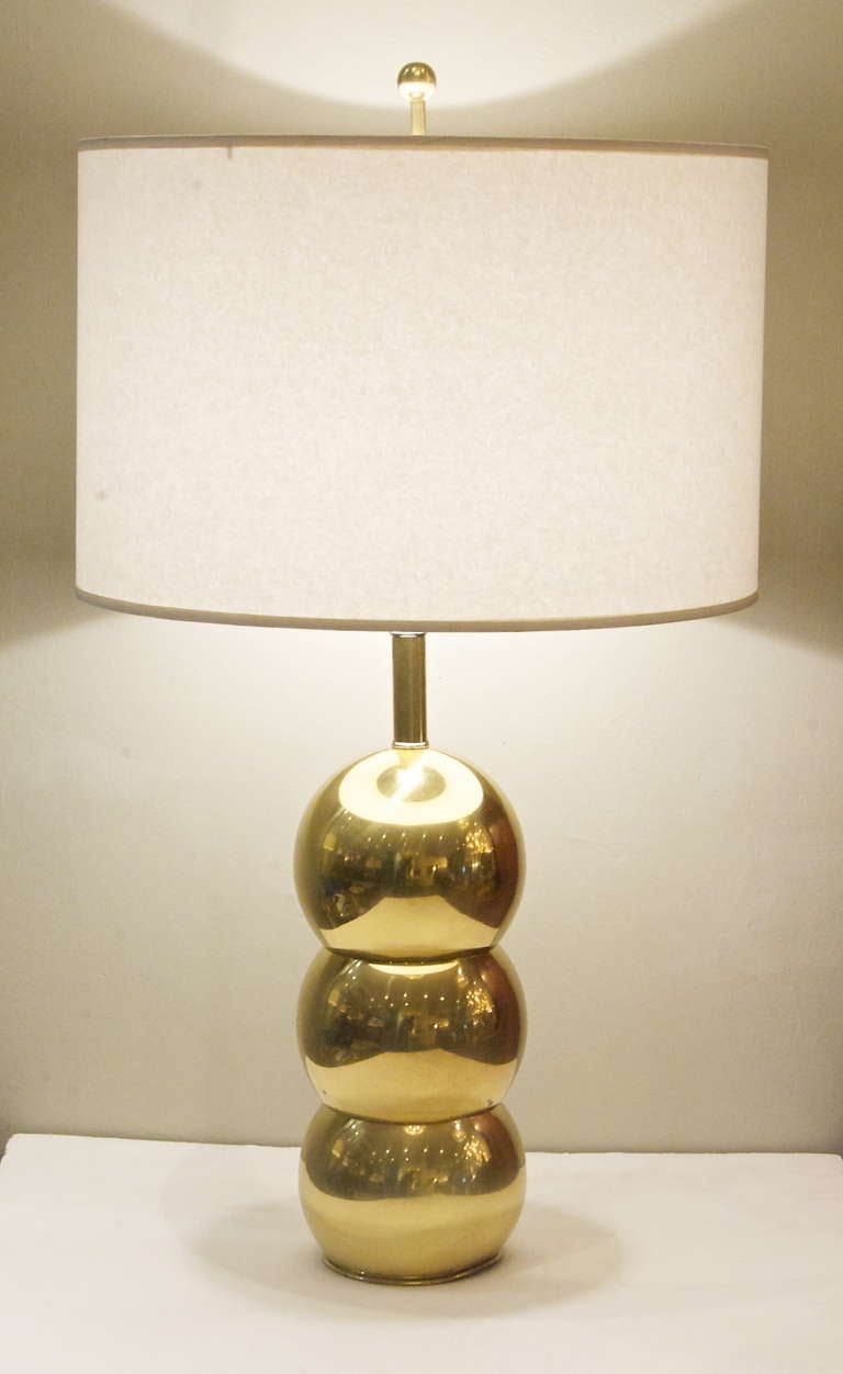 Kovacs Stacked Ball Lamp in Unusual Brass Tone at 1stDibs