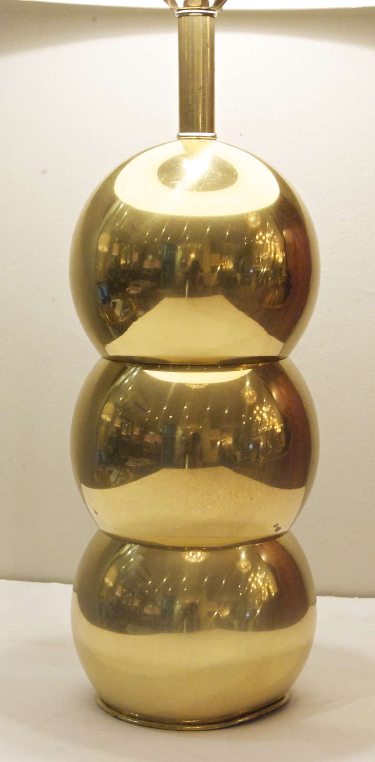 Mid-Century Modern George Kovacs Stacked Ball Lamp in Unusual Brass Tone