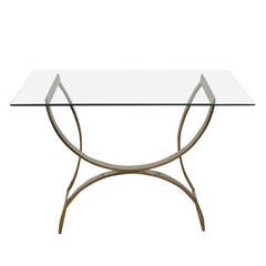 Desk/Console with Arched Chrome Base