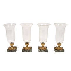 Set of Four Hurricanes with Gilt-Bronze and Marble Bases