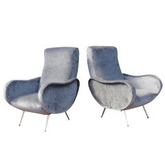 Sculptural Pair of Marco Zanuso "Lady" Armchairs
