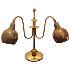 Important Austrian Perforated Globe Brass Lamp