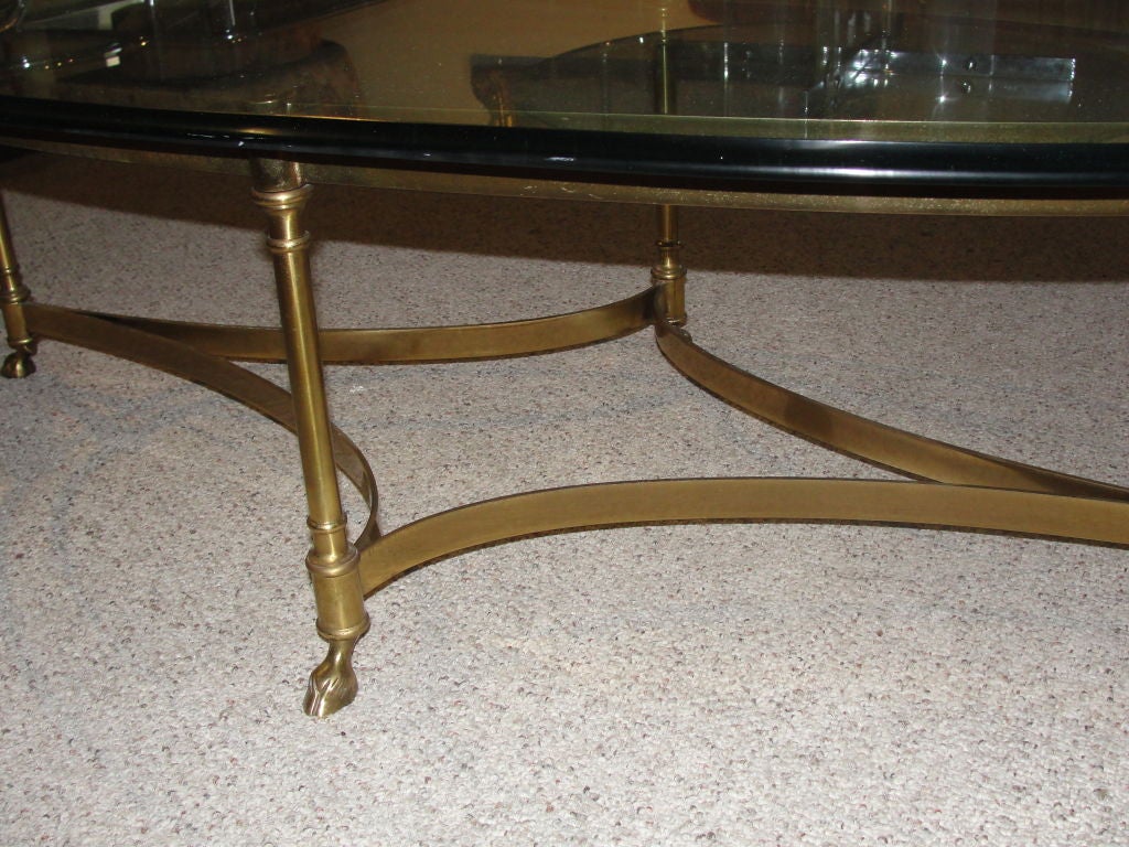A Brass Ramsfoot Oval Coffee Table