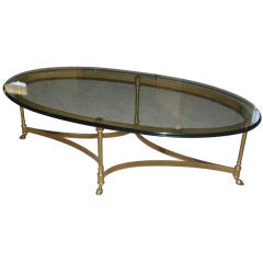 A Brass Ramsfoot Oval Coffee Table