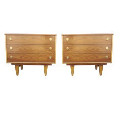 Pair of Chests with Modernist Hardware in Manner of Ponti