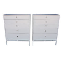 Pair of Tall Dressers/Chest of Drawers w/ Modern Flair