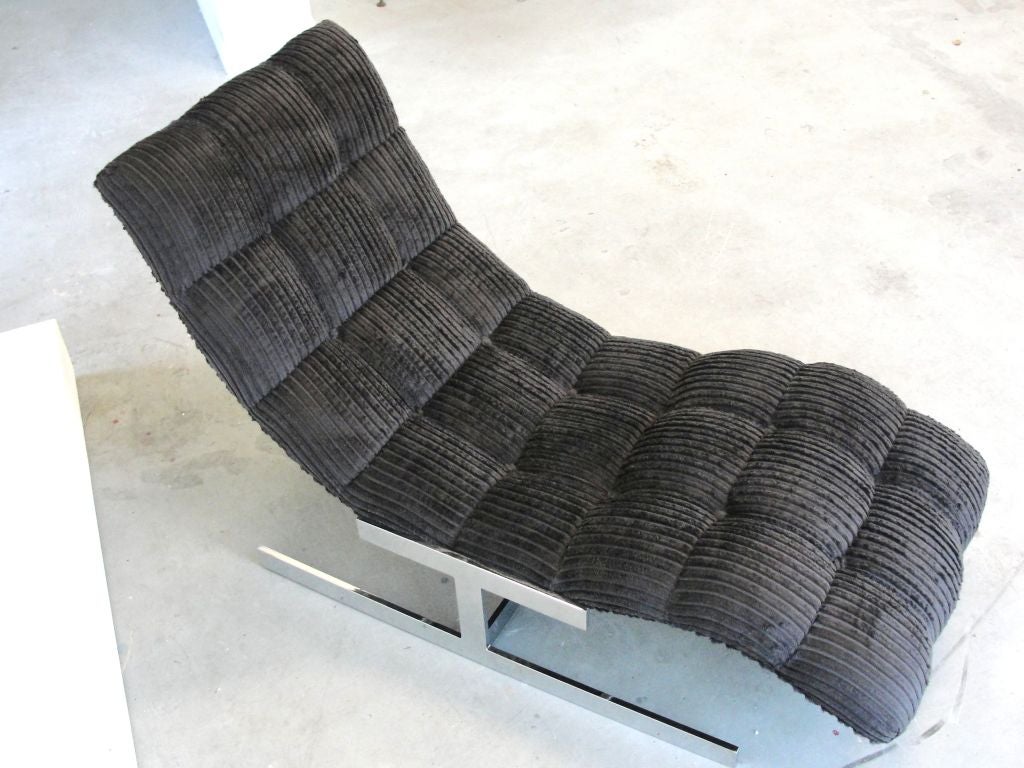 American Milo Baughman Waved Lounge Chair/ Chaise Longue