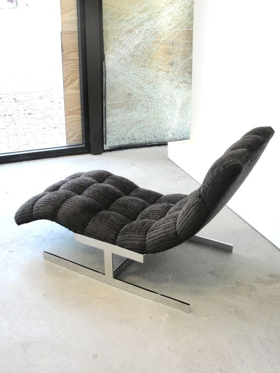 Upholstery Milo Baughman Waved Lounge Chair/ Chaise Longue
