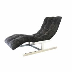 Milo Baughman Waved Lounge Chair/ Chaise Longue