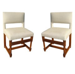 Pair of Jacques Adnet Side  Chairs