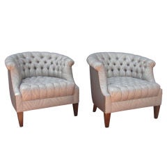 Pair of Tufted Occassional Armchairs