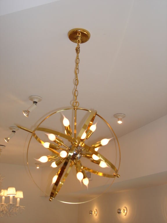 Mid-20th Century Globe Sputnik Chandelier with 18 Lights