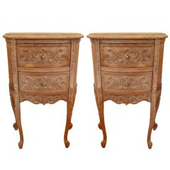 A Handsome Pair of Petite Demilune Nightstands