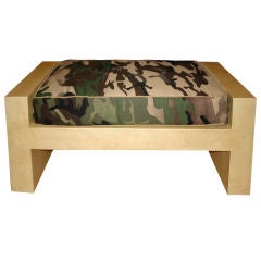 Karl Springer (SIGNED) Vellum Covered Bench