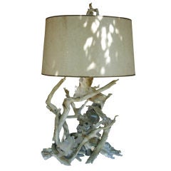 A Rare Quartz Crystal Embedded Driftwood Lamp