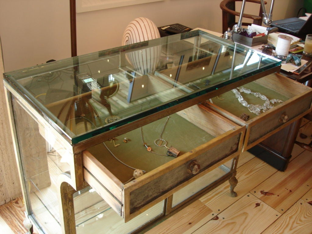 Early 1900's Bronze and Steel Display Cabinet/Vitrine